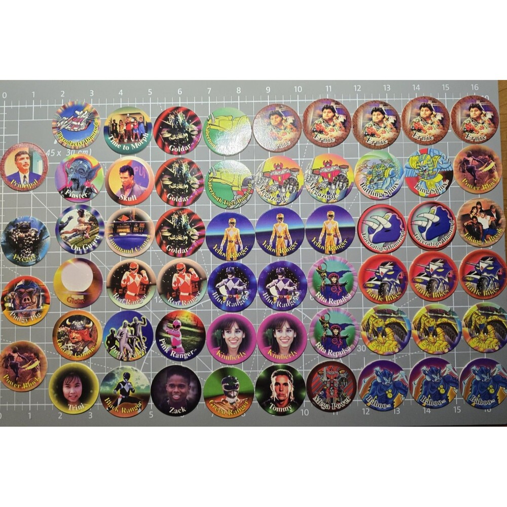 Mighty Morphin Power Rangers 1994 Saban Power Caps (POGS)  LOT of 56